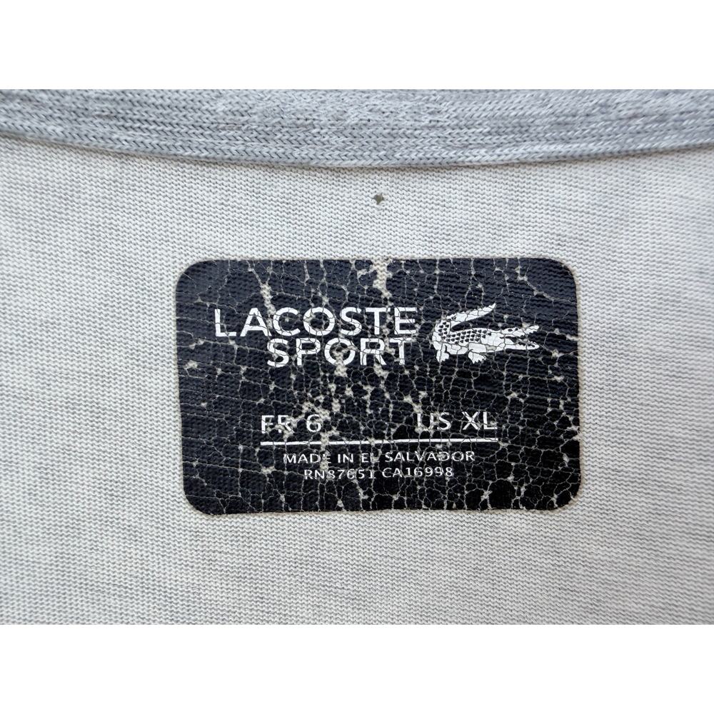 Lacoste Sport T Shirt Mens XL Gray Logo Graphic Tee - Picture 3 of 4